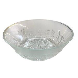 Vintage Firna Indonesia Pressed Flowers Fruit Salad Bowl
